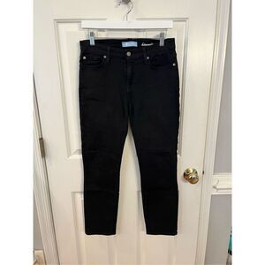 7 For All Mankind b(lair) Black Kimmie Straight Cropped Jeans sz 30